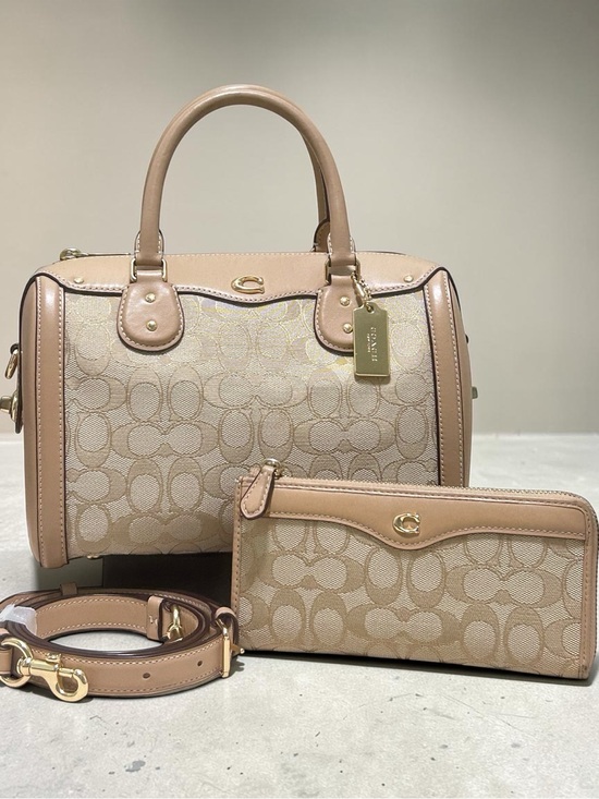 Coach Handbags - COACH Elevated Leather Ivie Bennett Satchel/Crossbody w/Matching Wallet